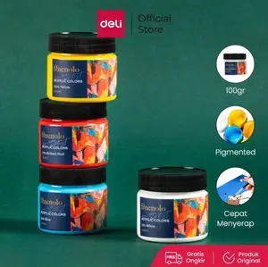 Deli Acrylic Paint / Cat Akrilik / Cat Lukis 100ml Warna Terang EC17 stationery