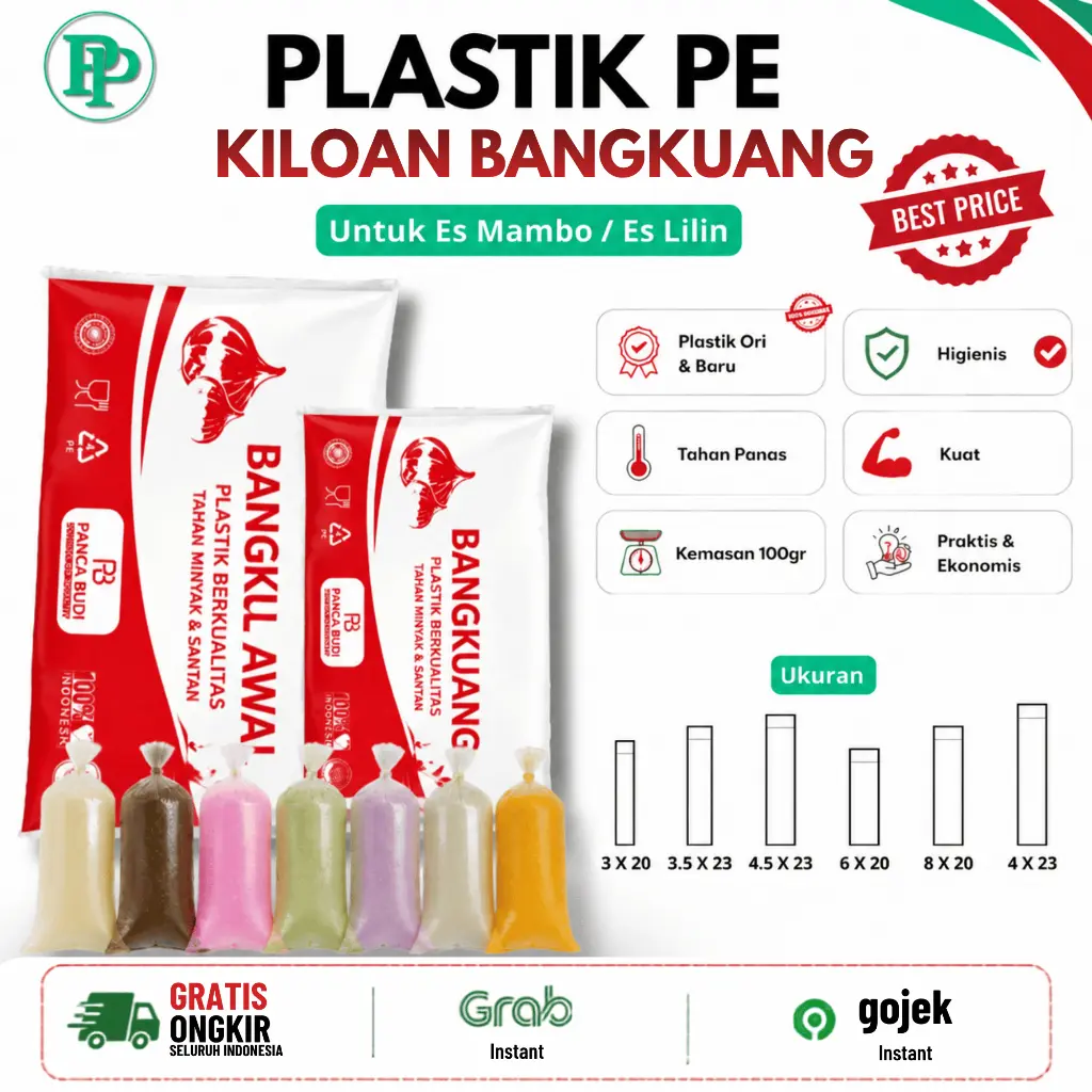 Plastik PE Bangkuang 3.5 x 23 CM Kecil / Kantong Es