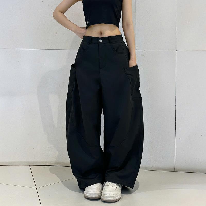 NV Gladimax Quần ống cong dáng  rộng TS172  Parachute PanTs BigSize Full 4 Túi Kaki Dày Dặn Sóng Giặt Máy Thoải Mái Phong Cách Đi Làm Học Tiệc Shopping Cafe Màu Đen Be Rêu Trắng