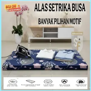 Alas Setrika busa Tebal 5cm (BONUS TALI)dengan Sarung Resleting - (BUSA Hitam)- Gan