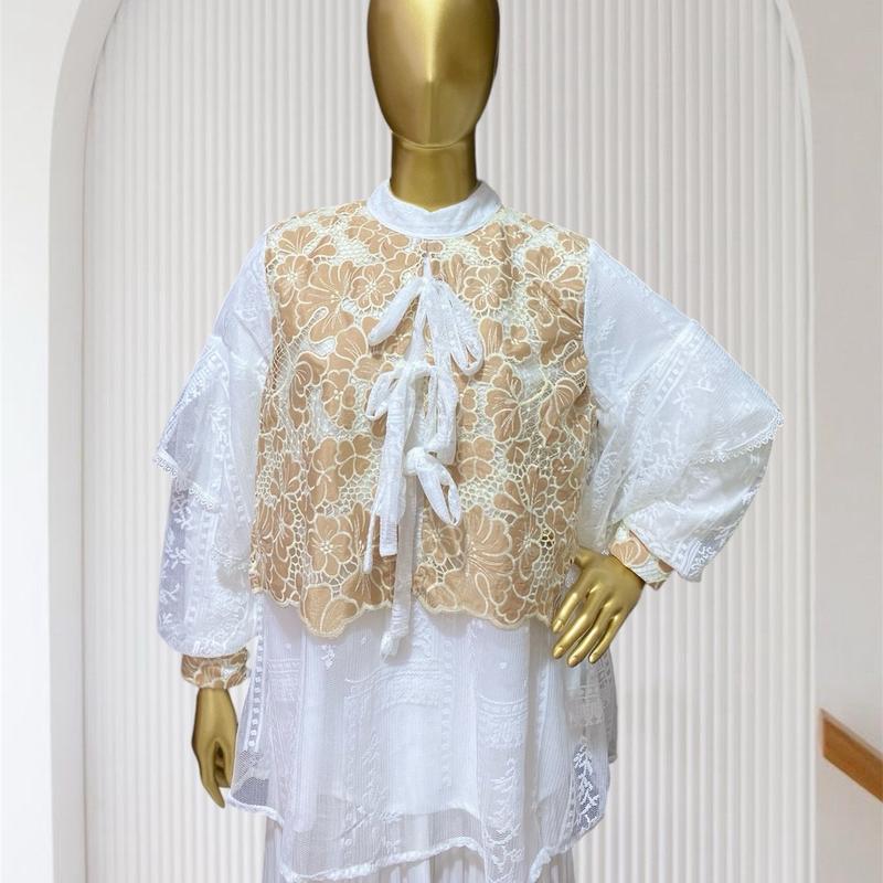 ADINDA & Co- Luna Blouse Atasan wanita Premium brukat halus mix dengan tulle Garden cantik atasan kondangan/ atasan pesta cantk/ blouse remaja kekinian 2025/ baju lebaran remaja 6