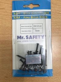 Gambar MR SAFETY PAKU BETON HITAM 15230 3CM dari Tirta Bangunan Kota Depok 2 Tokopedia