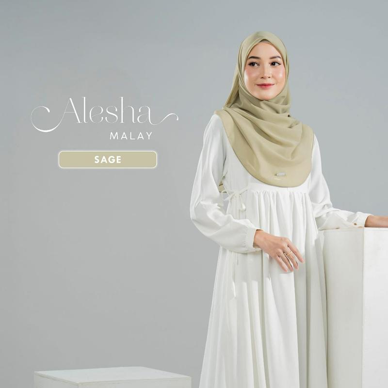 Alesha Malay by Naisha - Hijab Malay Segi Empat / hijab instan terbaru kekinian premium / Bayar Ditempat Khimar Pink Muslim Soft 5