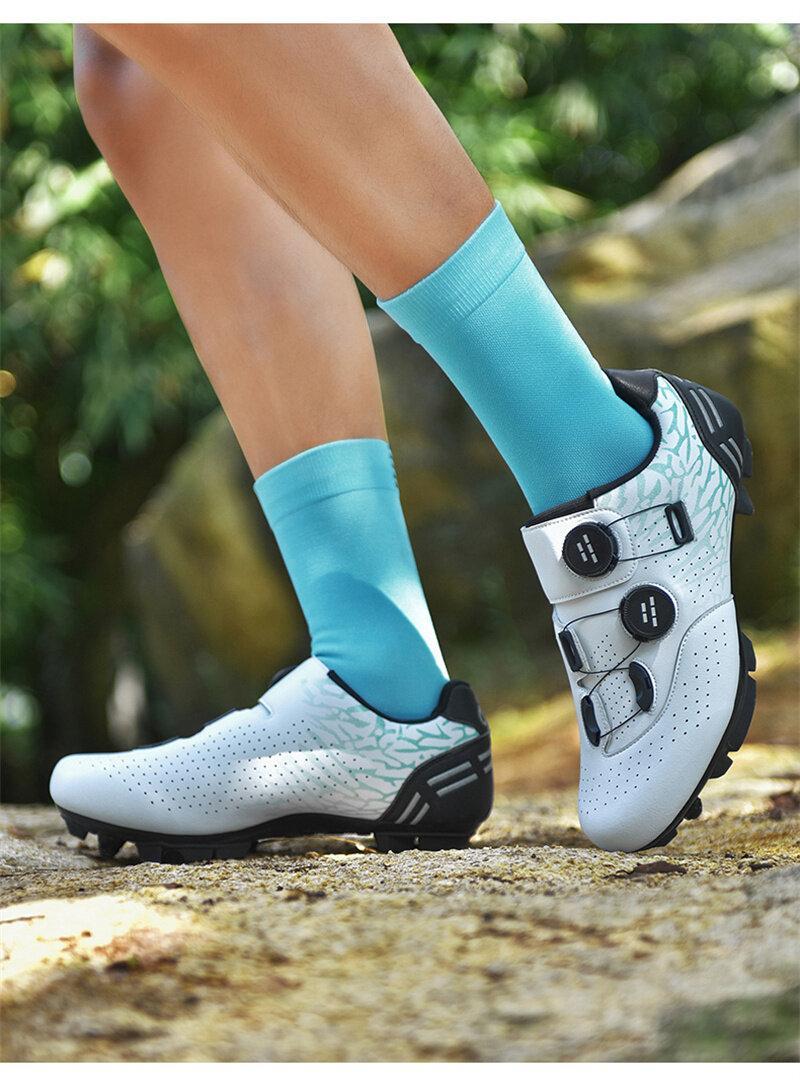 Product Introduction of 36-48 Outdoor Road Bike Non-locking Cycling Shoes New Biking Shoes for Men Double Button Road Mountain Shoes Bicycle Shoes Women Non-slip Sports Shoes 23