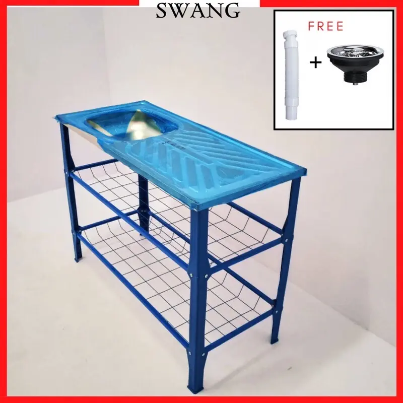 18" x 41" x 31" KITCHEN BASIN RACK STAND Rak Sinki Singki PVC Dapur Dish Washer Rack Kaki Sinki (READY STOCK)