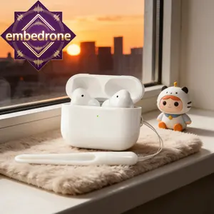 embedrone 2026 NEW PHANTOM K80 Earphone Nirkabel, Anti Air Dalam, Baterai Tahan Lama, TWS, Bass Kuat, Surround 3D, Peredam Suara Cerdas, Gaming, Panggilan, Musik, Olahraga, Earphone Bluetooth Nirkabel