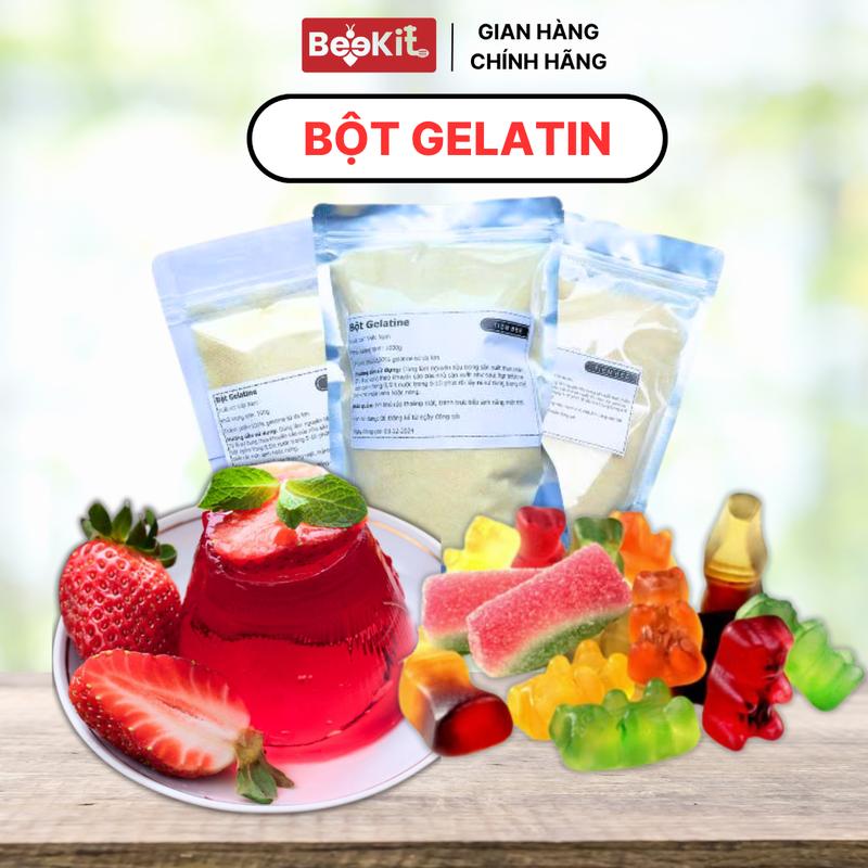 [1KG] Bột Gelatine Tiệm của Bee - BeeKit- Nguyên Liệu Làm Topping Trà Sữa, Chè Khúc Bạch