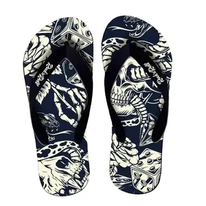 Sandal Jepit Pria Motif Skull Diece Tengkorak Sendal Japit Cowok Distro Dewasa Spon