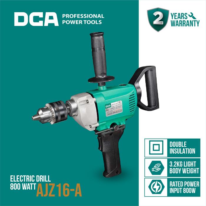 Gambar DCA Electric Drill / Bor Tangan Listrik Non Impact 800Watt 16Mm AJZ16A dari DCA OFFICIAL STORE Kota Administrasi Jakarta Barat Tokopedia