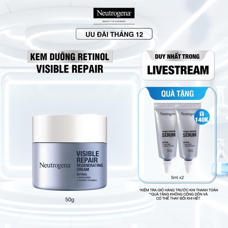 Kem dưỡng Retinol Giúp Chống Lão Hóa & Giúp Giảm Nhăn Neutrogena Visible Repair Regenerating Cream 50g