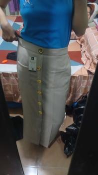 Product Review of Yellowface Viona Skirt Bahan Semi Woll Premium / Rok Wanita Korean Style / Rok Span / Rok Kerja / Rok Santai Polos Kancing Tengah / Rok Model Midi dan Panjang from g**t 1