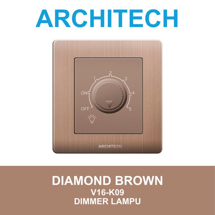 Gambar ARCHITECH DIAMOND BROWN V16-K09 Sakelar - Saklar Peredup Lampu 200w - DIMMER LAMPU dari ARCHITECH INDONESIA Kota Administrasi Jakarta Utara Tokopedia