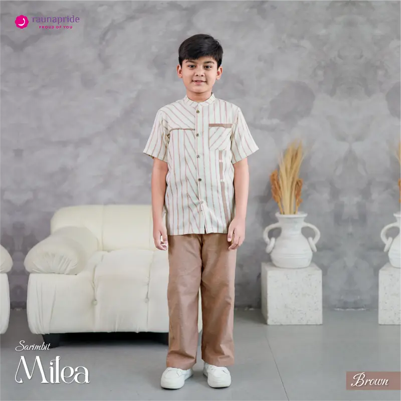 Rauna Pride Baju Keluarga Muslim Sarimbit Milea Brown Rauna Collection Set Gamis Koko Muslim Baju Couple Keluarga Muslim Setelan Keluarga Lebaran 8