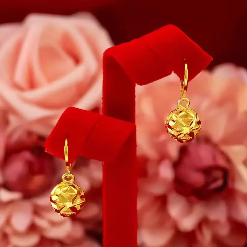 Hoa Tai Nữ, Phong Cách Cổ Điển, Thiết Kế Quả Cầu Bốn Lá, Với Thiết Kế Rỗng Women 5