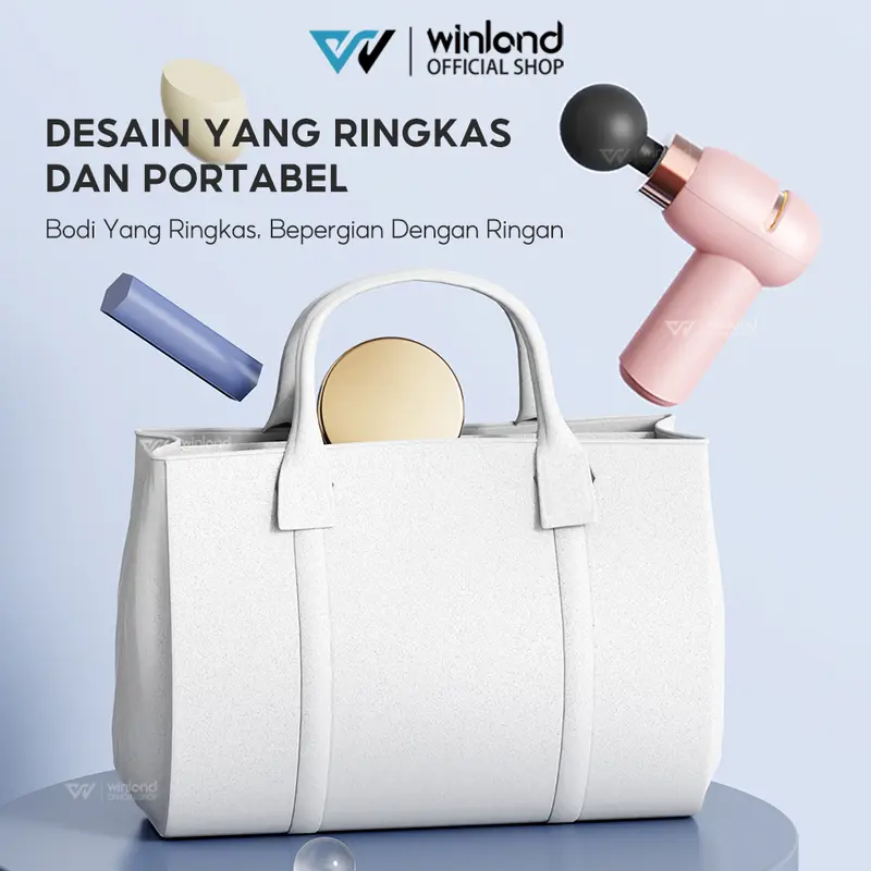 Winland（Garansi 3 tahun/COD）️Ready StockMassage gun MiNi/ Alat Pijat Elektrik 4in1/Badan Redakan Pegal Otot Badan/6 warna penyesuaian cahaya/Dekomposisi asam laktat2900 putaran per menit 1