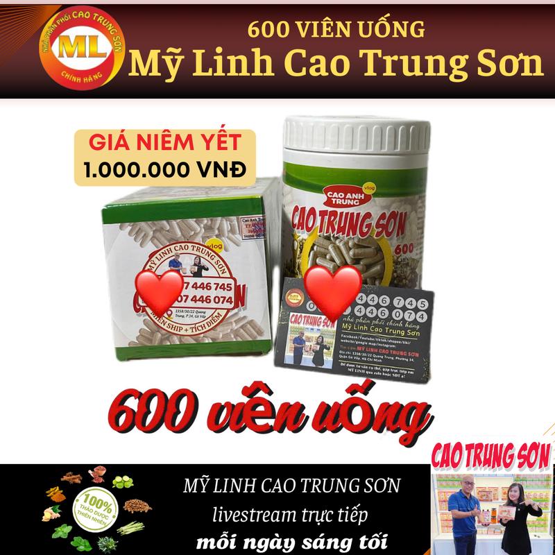 600 Viên Mỹ Linh Cao Trung Sơn - thành phần 100% tư thiên nhiên, từ củ ngải đen va củ ngải chống độc  - sử dụng 2 tháng