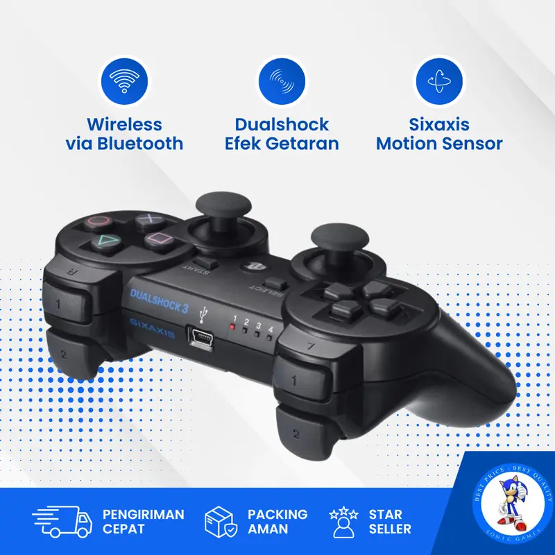 Stik PS3 OP wireless hitam Joystick Gamepad 1