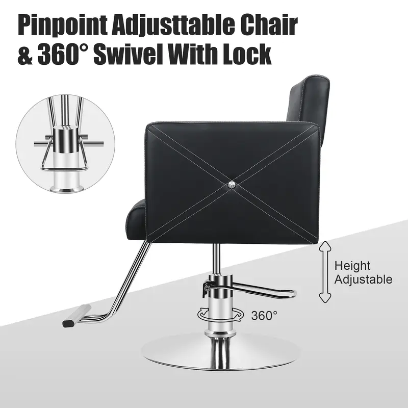Hair Salon Chair, Stylist Chair with Heavy Duty Hydraulic Pump, 360 Degrees Rolling Swivel Hair Salon Chair, Beauty Salon Chair Equipment, Max Load Weight 330 Lbs 5