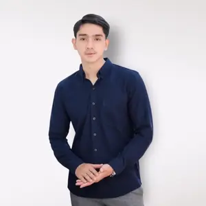 Kemeja Polos Pria Lengan Panjang Katun Sigaret Baju Laki-Laki Dewasa Premium (Slimfit) Size M L XL XXL Formal Casual