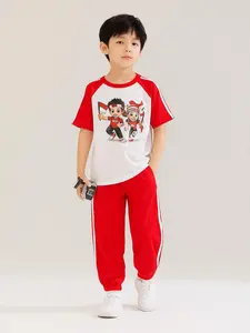 Setelan Merah Putih Anak Model Training Unisex Hut Kemerdekaan Indonesia Usia 1 Sampai 10 Tahun dengan Desain Kartun Menarik