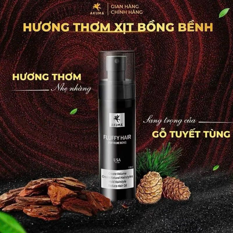 Xịt bồng bềnh AKUMA FLUFFY HAIR 120ml Làm phồng tóc, kiềm dầu ngăn ngừa bết…