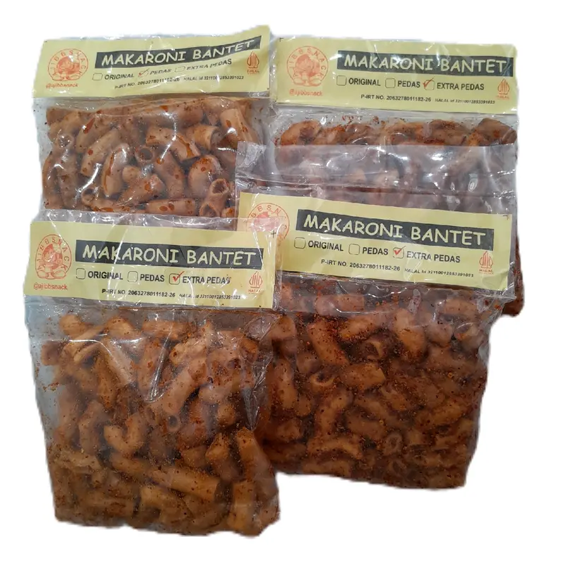 Makaroni Bantet Ajib Pedas Xtra Pedas Halal Snack - Camilan Pedas - Makanan, Food Cemilan Macaroni 0