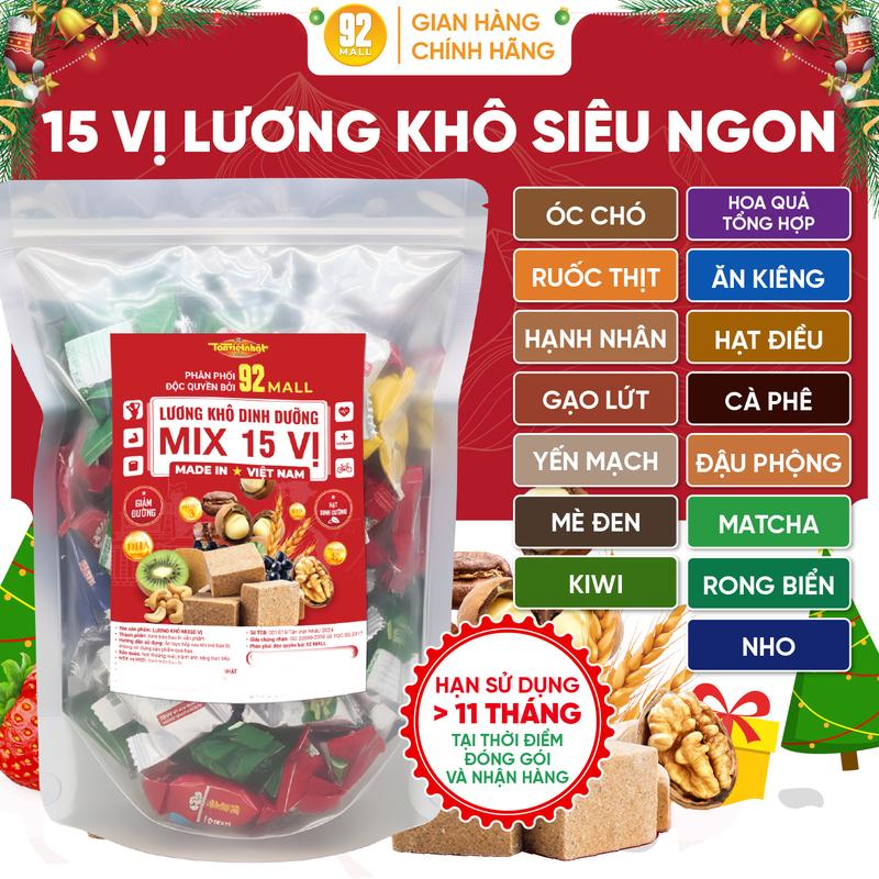 MỚI Lương Khô Mix 15 Vị Trái Cây Và Hạt Dinh Dưỡng Ăn Vặt Ăn Chay Thay Thế Bữa Ăn