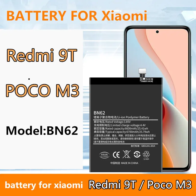 Battery for Xiaomi Redmi 9T / Poco M3 Bateri Pocophone M3 Batery BN62