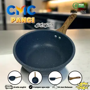 CMC[COD]Saucepan Panci 16CM/18CM Wajan Anti Lengket Warna Cream Kitchenware/C730