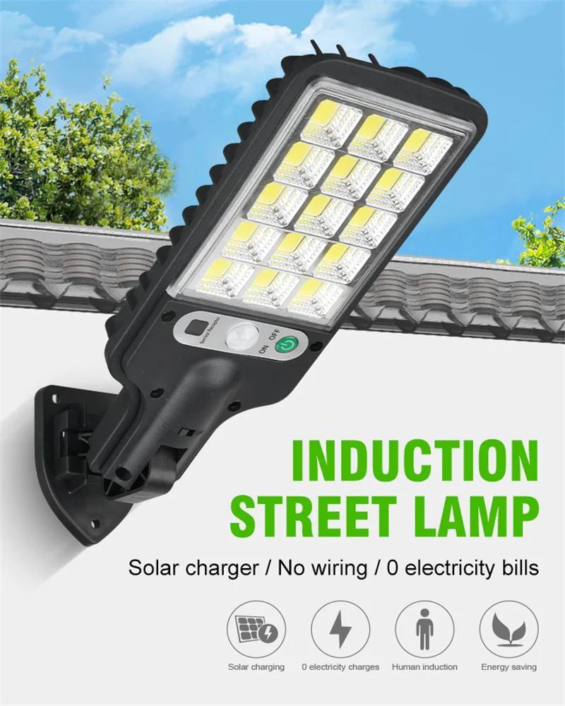 Product Introduction of 2 - 8Pcs 108 COB LED Solar Lights Outdoor With 3 Mode Waterproof IP65 120° Motion Sensor Security Lighting 9600Lum LED Wall Street Lamp With Remote Controller For Yard Garden Decor 9