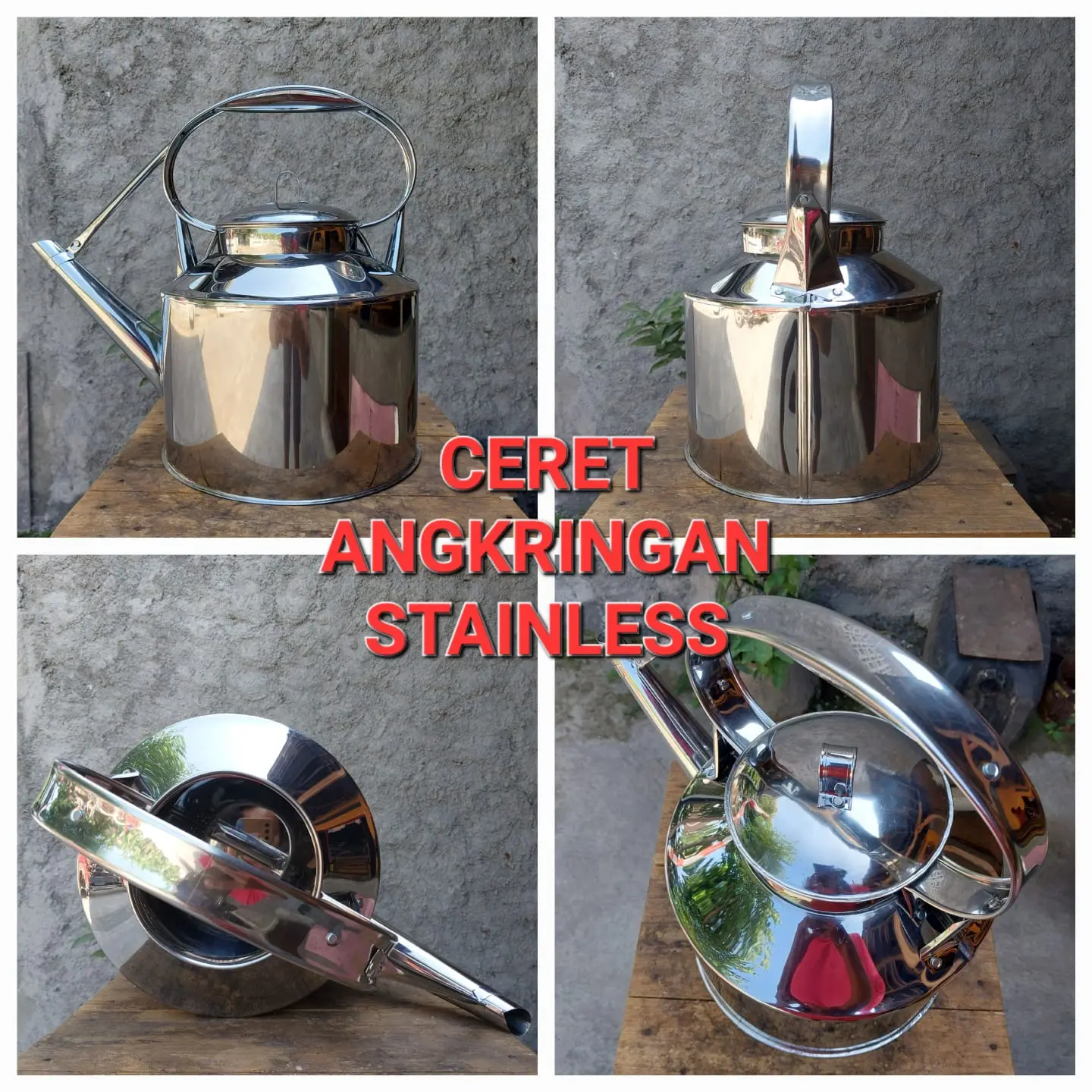 Ceret Angkringan Stainless Seng Awet Tebal Teko Pot Ketel Air