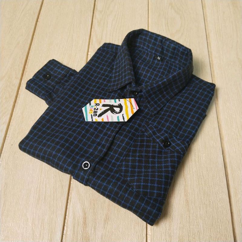 R zannn - Kemeja anak kemeja flanel anak lengan panjang unisex distro kualitas premium Asatasn Fashion anak laki - laki 1