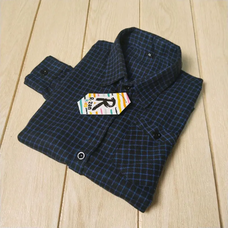 R zannn - Kemeja anak kemeja flanel anak lengan panjang unisex distro kualitas premium Asatasn Fashion anak laki - laki 1