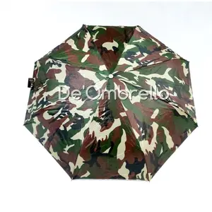 (038)Payung Lipat 3 Motif Army Dalam Silver Anti UV/Loreng UV