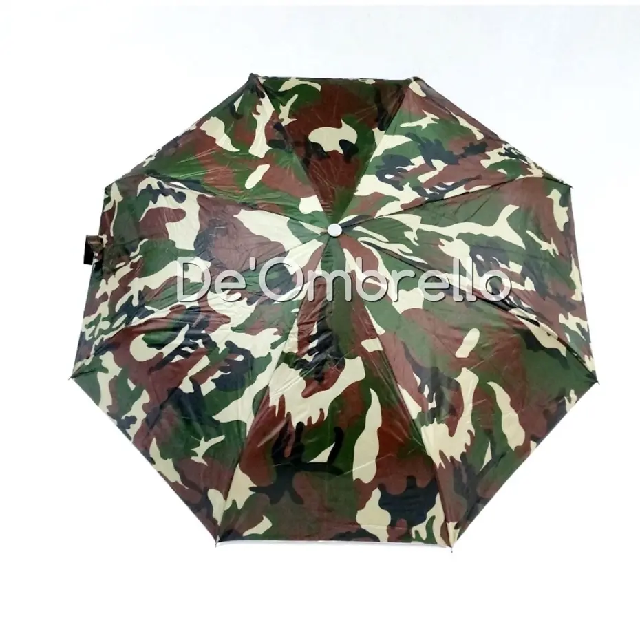 (038)Payung Lipat 3 Motif Army Dalam Silver Anti UV/Loreng UV