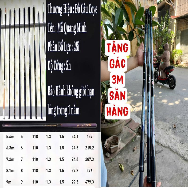 Cần Câu Đài cao cấp Mã Quang Minh ( chỉ tặng trong tháng 8 ) săn hàng siêu Nẩy , phân bổ lực 28i