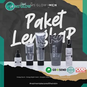 MS GLOW MEN Skincare Wajah Pria Original BPOM - Semua Jenis Kulit Pria Lotion Facial Membersihkan Komedo Kering Energizer Facial Wash Power Serum Energy Bright Cream Sunscreen Spray Maskulin 2in1 Body Lotion and Parfume