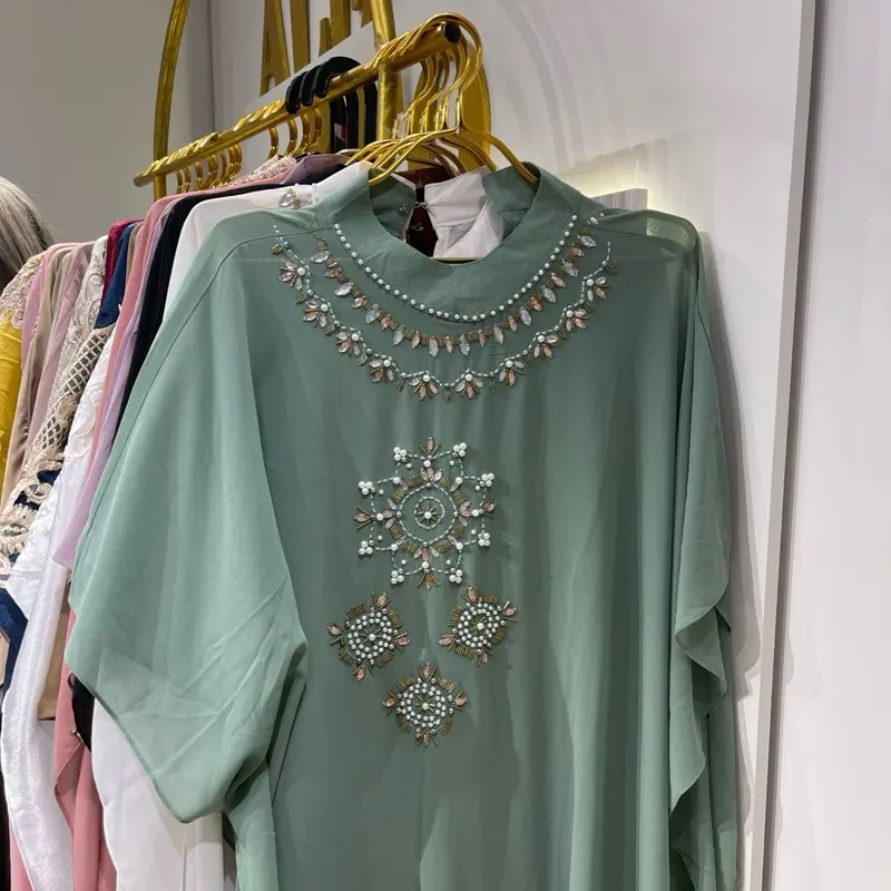KAFTAN ALESSIA CERUTTY BABY DOLL Fit Ceruty Mewah Muslim Payet Kalong Gamis Wanita Panjang Simple 7