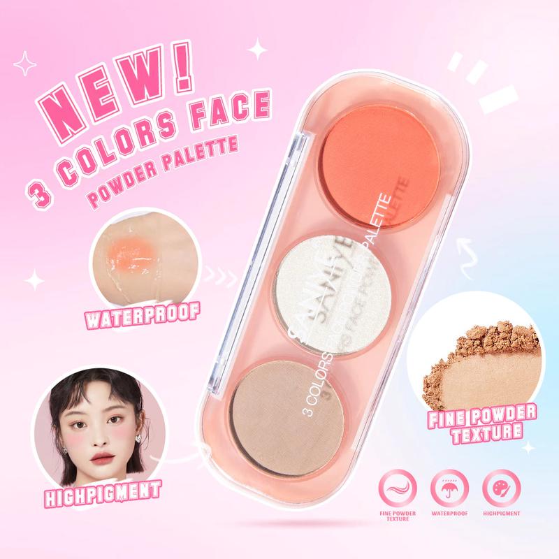 Product Introduction of Saniye E0358 Multi Fungsi Blush On Glitter Highlighter Palette Contour Eyeshadow Palette 6