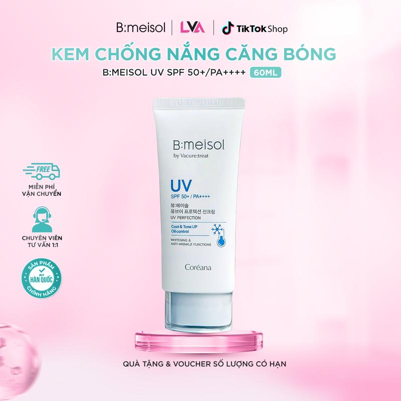 LVA Kem chống nắng căng bóng da B:meisol UV SPF 50+ PA++++ Hàn Quốc bảo vệ da tối ưu - 60ml Skincare Sunscreen Làm Đẹp Da