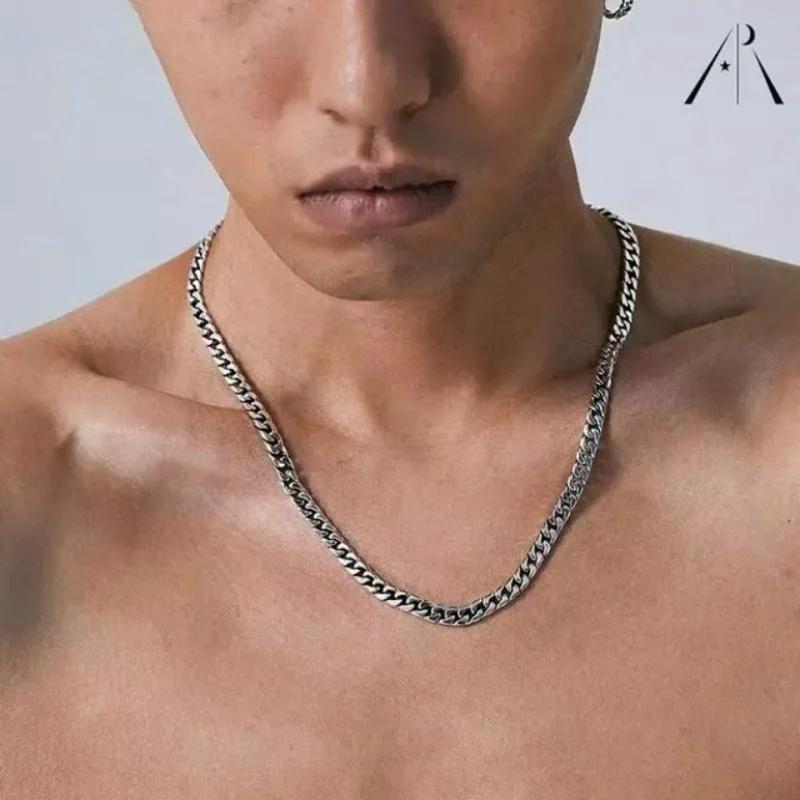 [COD] kalung titanium baja silver model rantai antikarat terbaru 0