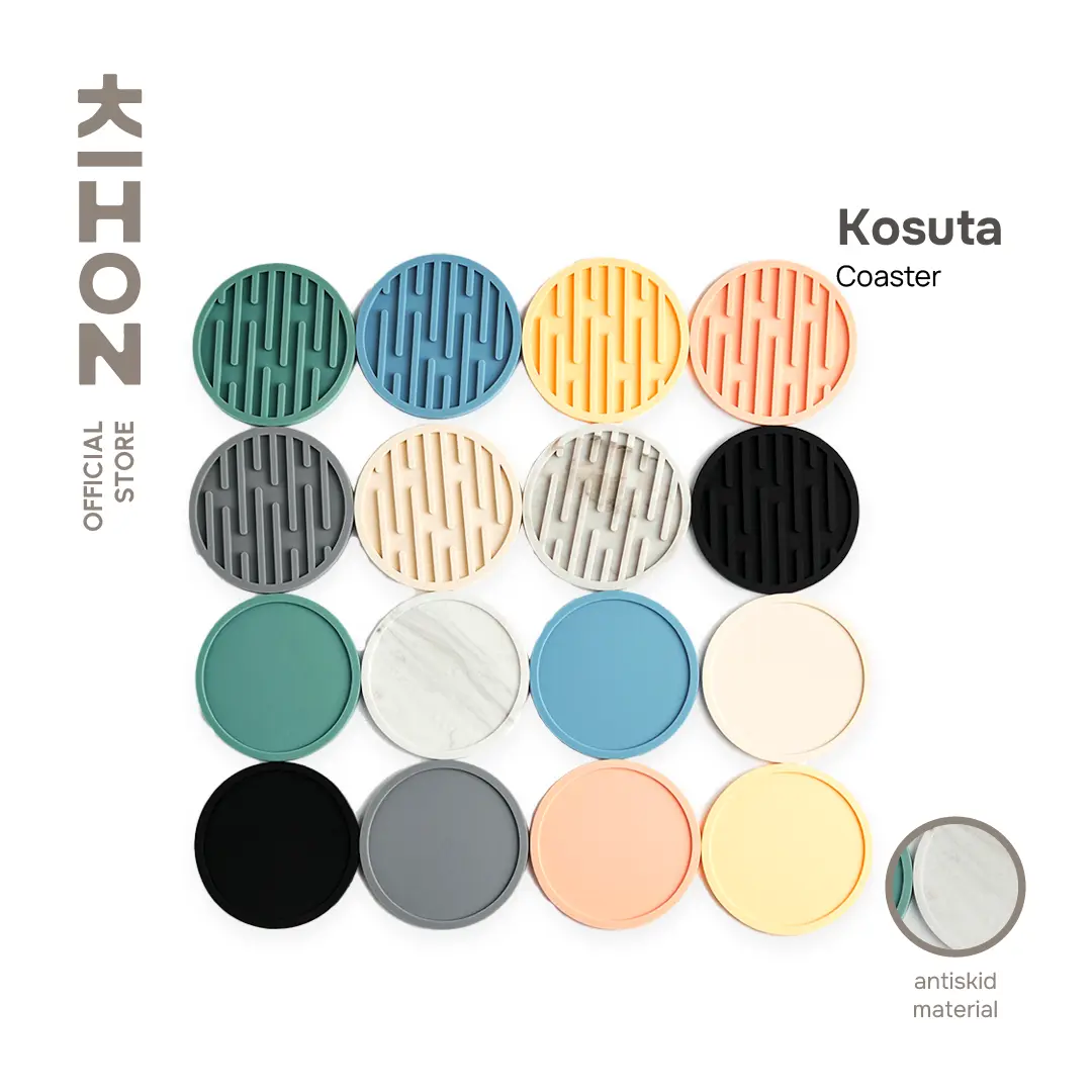 KIHON KOSUTA Coaster Alas Gelas Silikon Anti Slip Cangkir Kado