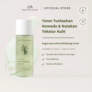 From This Island Sugarcane AHA Exfoliating Solution | Toner Mengecilkan Pori, Menghaluskan Tekstur Kulit dan Mengangkat Sel Kulit Mati