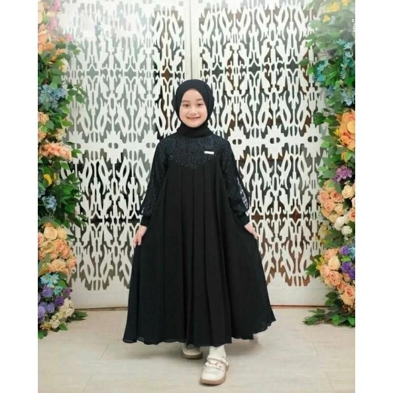 Product Introduction of Inara Dress Kids Syari Baju Gamis Muslim Cantik Motif Brukat Bunga Anak Perempuan Ceruty Babydol Premium 5-12 Tahun Size L dan XL Panjang dan Tanggung Shakila Set Kerudung Pasmina Lebaran 2025 54