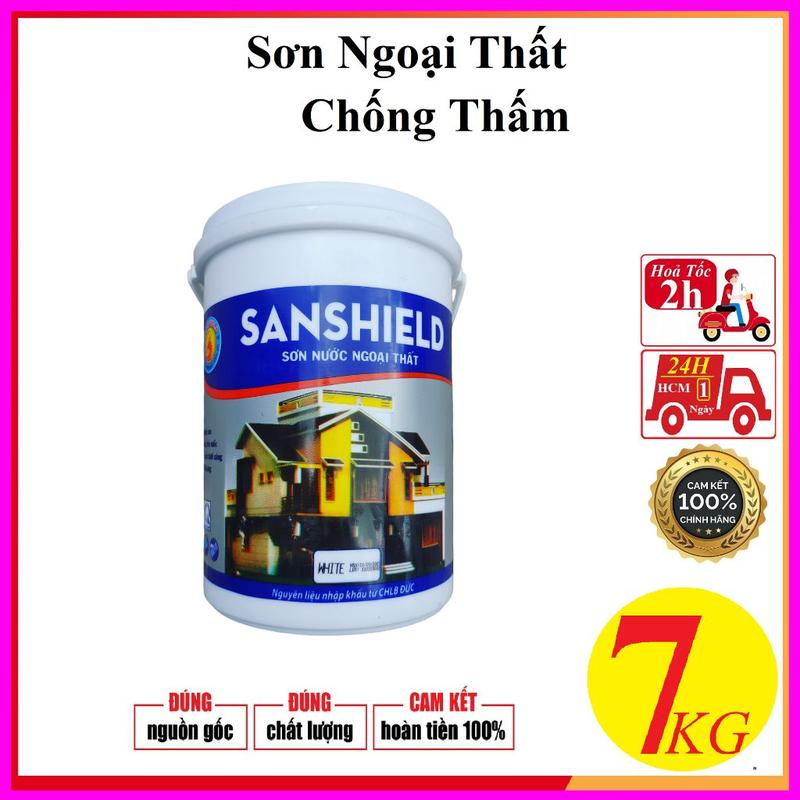 7kg Sơn nước ngoài trời cao cấp chống thấm nhiều màu trang trí nhà decor ngoại thất mặt tiền nhà