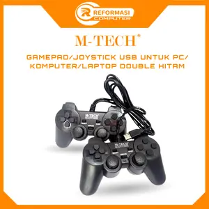Gamepad Double Getar Hitam Computer Pc/ Notebook Joy Stick Game Pad Komputer Accessories Joystick