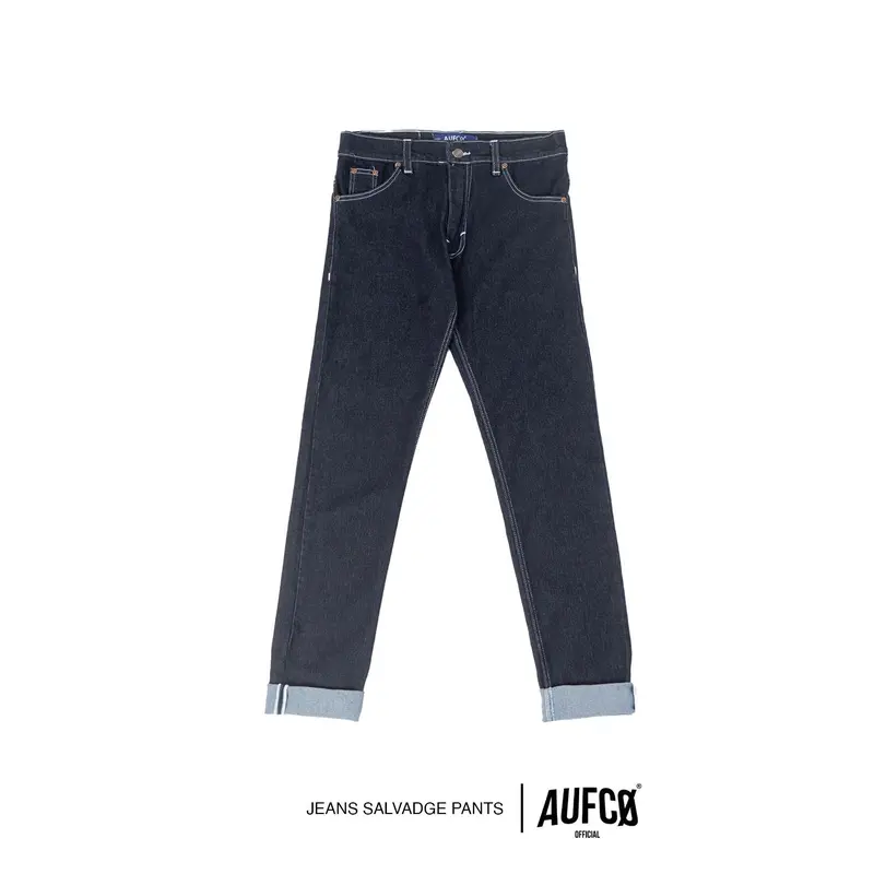 AUFCO |  LONG PANTS | JEANS | DENIM | SLIM STRAIGHT | SALVADGE | BLUE GARMENT 7