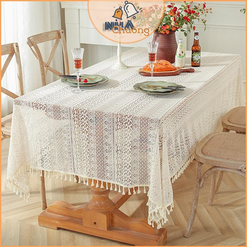 Khăn Trải Bàn Decor Khăn Trải Bàn Tròn Vuông Chữ Nhật Thảm Trải Bàn Ren Hoa