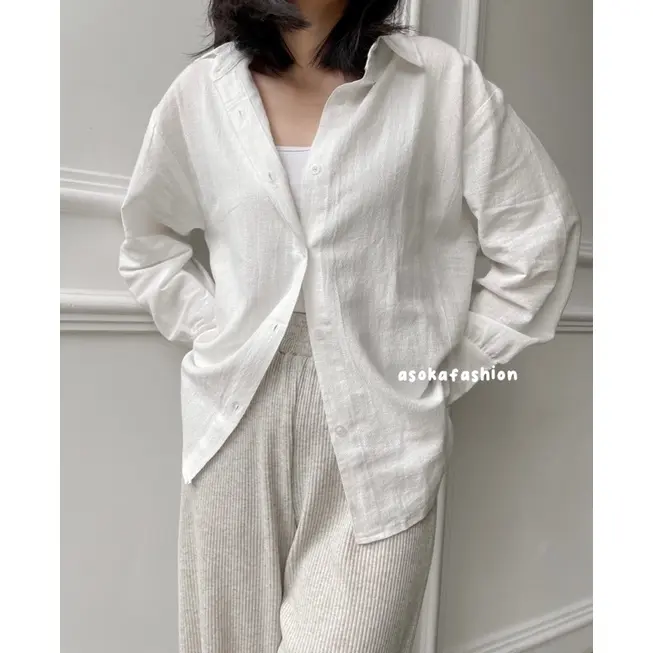 ASOKA Liza Shirt 550 - Kemeja Linen Basic Shirt - Kemeja Wanita Kemeja Polos 0