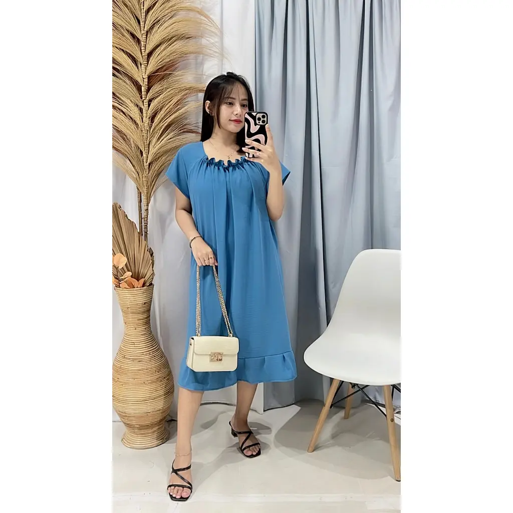 DASTER DRESS FUJI CRINCLE L - XXL / DASTER MIDI  / DRESS AIRFLOW CRINGKLE PREMIUM